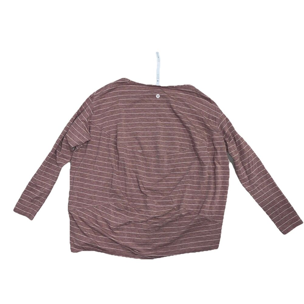 Lululemon Back In Action Long Sleeve Shirt Tee Top Womens 6 Stripe Heather Mauve - Picture 8 of 8